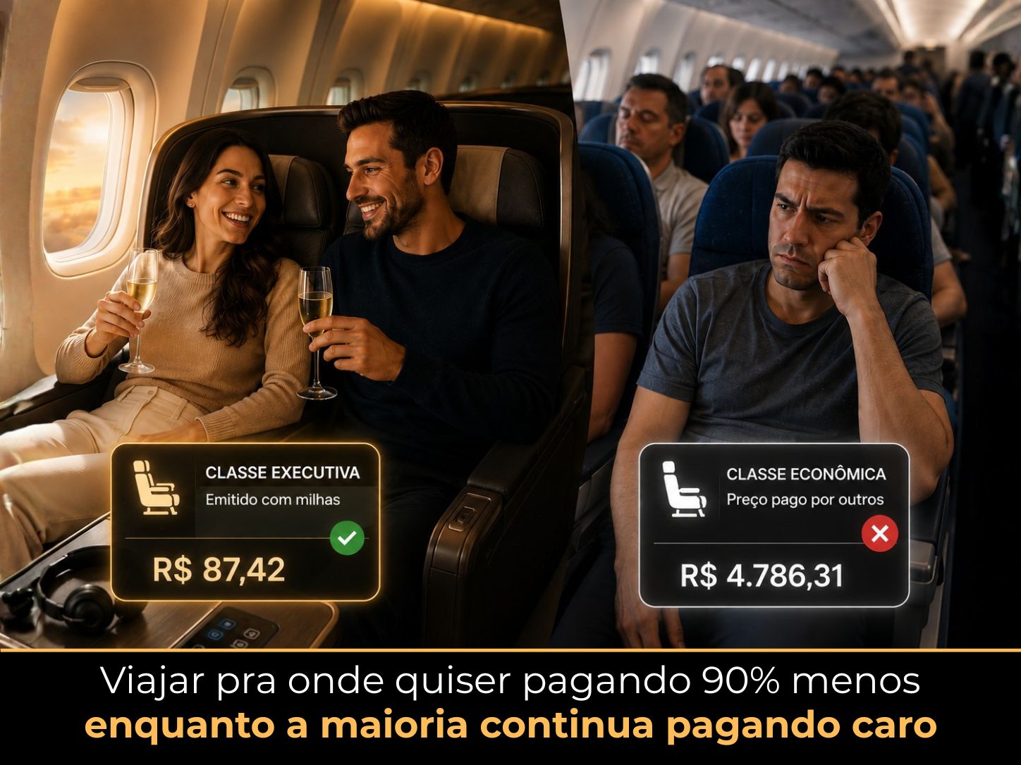 Voar na executiva pagando preço de econômica